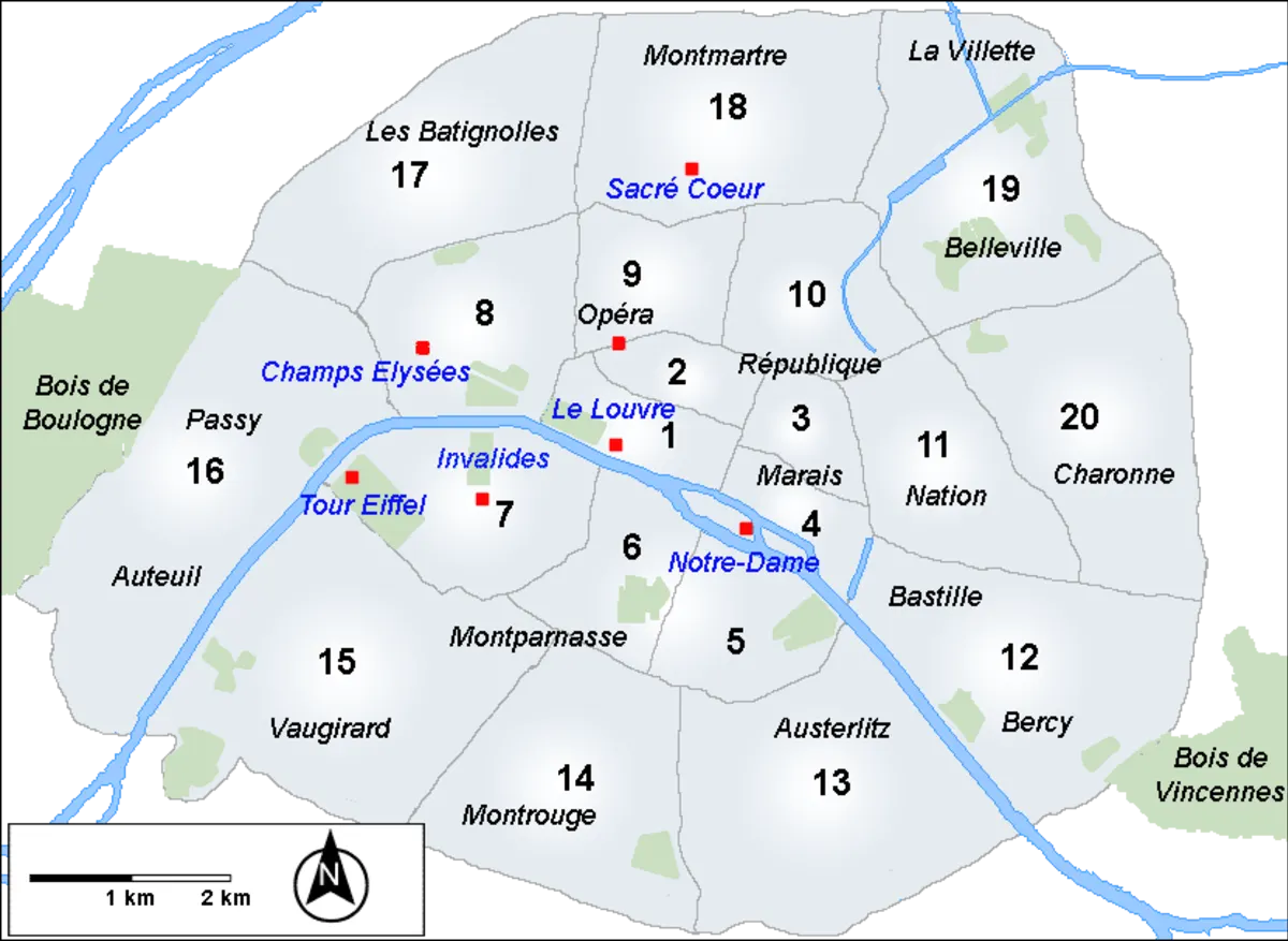 Zone d'intervention Plombrek 24 — les 20 arrondissements de Paris